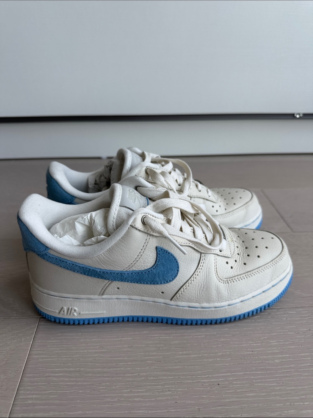 Nike Air Sneakers with Blue Swoosh Size 7.5